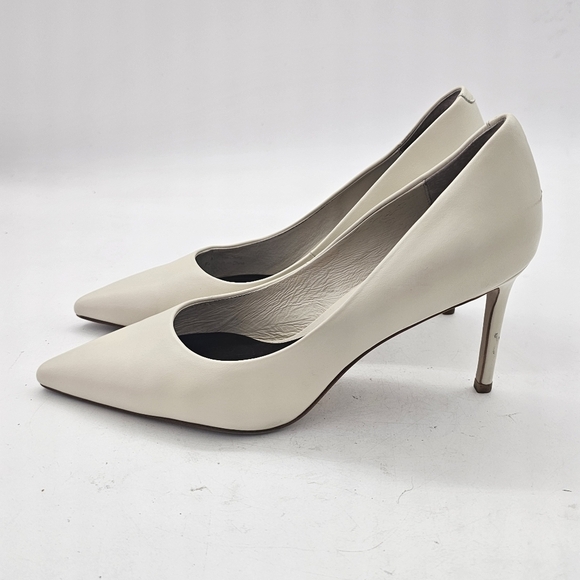 Jeffrey Campbell Nikia Ivory Leather Pointed Toe Stiletto Pumps Size 10 US / 41 - Picture 4 of 10